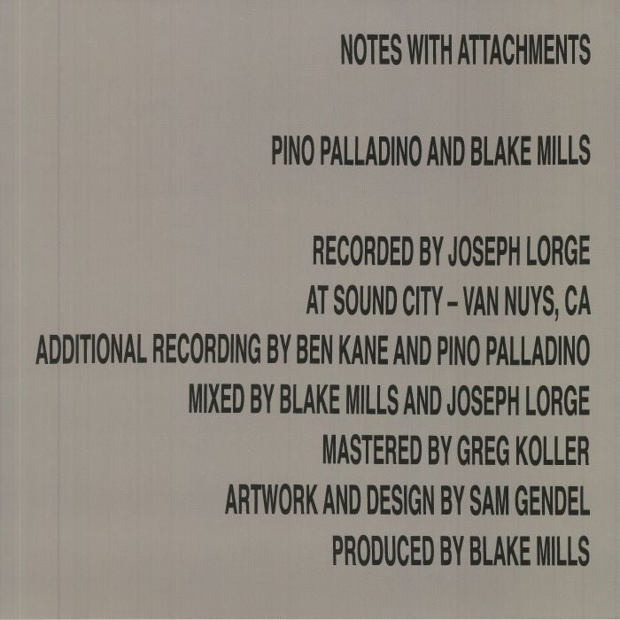 Pino Palladino & Blake Mills:  Notes With Attachments LP